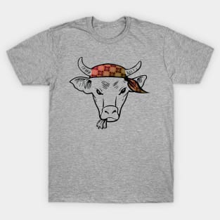 Cow with Bandana gifts, shirts, mugs, poster, cases T-Shirt